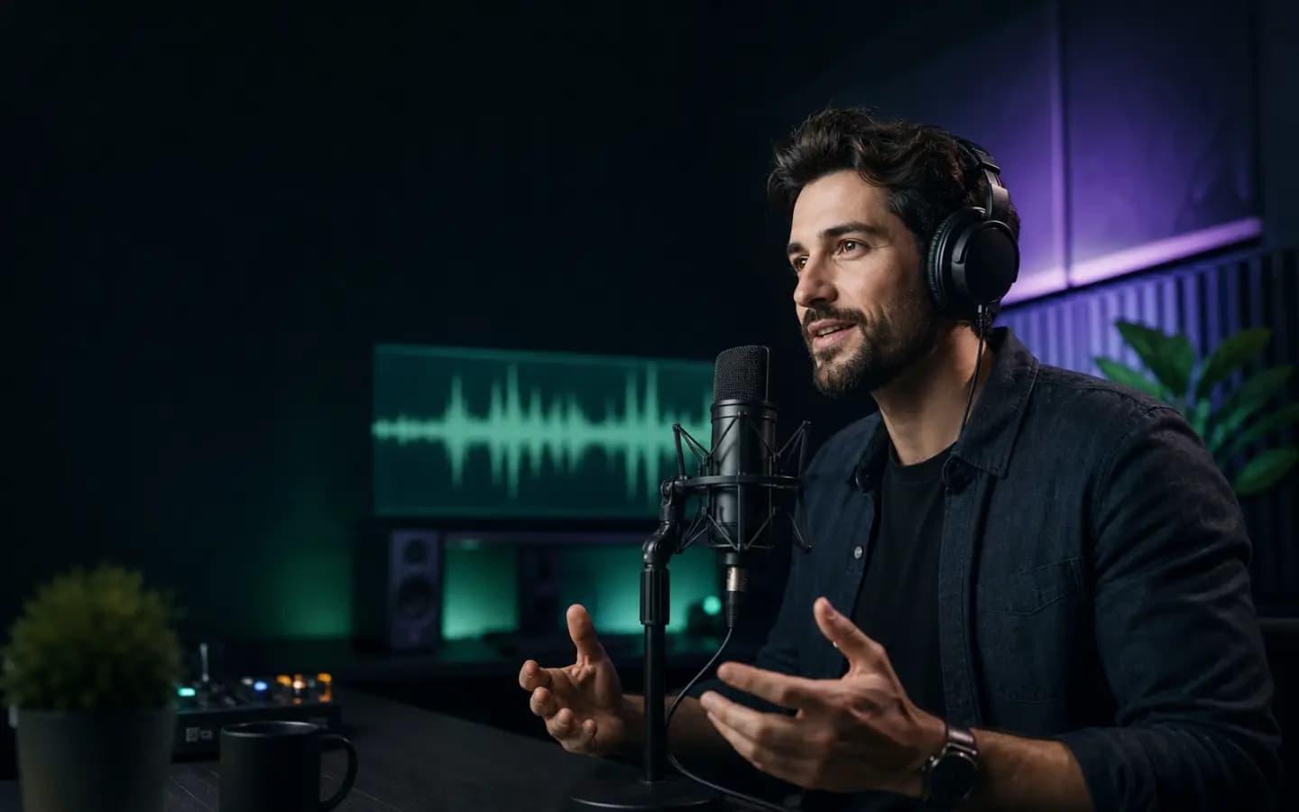 Creator recording a permitted voice sample